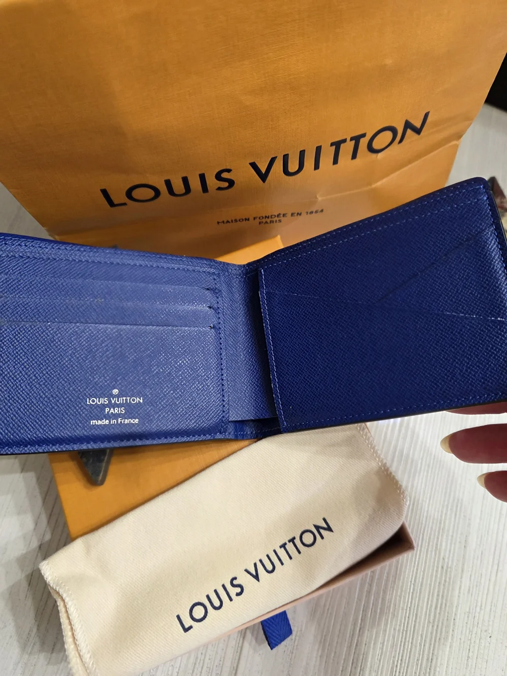 Louis Vuitton Blue Monogram Leather Wallet